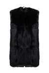 Dolce & Gabbana Vest made of natural fox fur black for women - 100% natural fox fur. Closure: hooks. two side pockets. Lining: 100% silk. Country of manufacture: Italy. Care: specialized cleaning - photo 1