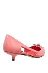 Women's pink leather shoes with a bow and rhinestones Dolce & Gabbana - bow on the toe, decorative cutouts on the sides. leather. Heel height: 4 centimeters. Country of manufacture: Italy. Care: specialized cleaning - photo 4