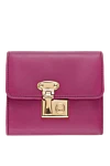 Dolce & Gabbana Pink leather wallet for women - 100% genuine leather. Fastener: button. Country of manufacture: Italy. Care: specialized cleaning - photo 1