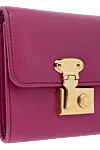 Dolce & Gabbana Pink leather wallet for women - 100% genuine leather. Fastener: button. Country of manufacture: Italy. Care: specialized cleaning - photo 5