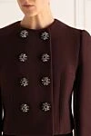 Dolce & Gabbana Burgundy wool jacket for women - crystals. 100% wool. Closure: buttons. Lining: silk. Country of manufacture: Italy. Care: specialized cleaning - photo 5