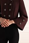 Burgundy wool jacket for women Dolce & Gabbana - crystals. 100% wool. Closure: buttons. Lining: silk. Country of manufacture: Italy. Care: specialized cleaning - photo 6