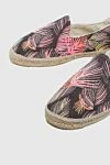 Manebi Purple espadrilles for men - rose and palm tree pattern, wicker platform. leather interior, top height 8 cm. fabric. Insole: leather. Country of manufacture: Italy. Care: specialized cleaning - photo 5