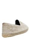 Beige cotton espadrilles for men Manebi - edging from a wicker platform. leather interior, top height 8 cm. 100% cotton. Insole: leather. Country of manufacture: Italy. Care: specialized cleaning - photo 4