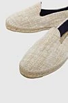 Manebi Espadrilles cotton beige for men - edging from a wicker platform. leather interior, top height 8 cm. 100% cotton. Insole: leather. Country of manufacture: Italy. Care: specialized cleaning - photo 5