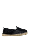 Manebi Black pony leather espadrilles for men - edging from a wicker platform. leather interior, top height 8 cm. 100% pony skin. Insole: leather. Country of manufacture: Italy. Care: specialized cleaning - photo 1