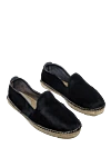 Manebi Black pony leather espadrilles for men - edging from a wicker platform. leather interior, top height 8 cm. 100% pony skin. Insole: leather. Country of manufacture: Italy. Care: specialized cleaning - photo 3