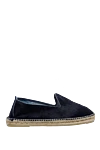 Manebi Blue pony leather espadrilles for men - edging from a wicker platform. leather interior, top height 8 cm. 100% pony skin. Insole: leather. Country of manufacture: Italy. Care: specialized cleaning - photo 1