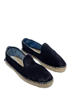 Manebi Blue pony leather espadrilles for men - edging from a wicker platform. leather interior, top height 8 cm. 100% pony skin. Insole: leather. Country of manufacture: Italy. Care: specialized cleaning - photo 3