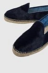 Manebi Blue pony leather espadrilles for men - edging from a wicker platform. leather interior, top height 8 cm. 100% pony skin. Insole: leather. Country of manufacture: Italy. Care: specialized cleaning - photo 5