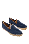 Manebi Blue pony leather espadrilles for men - edging from a wicker platform. leather interior, top height 8 cm. 100% pony skin. Insole: leather. Country of manufacture: Italy. Care: specialized cleaning - photo 3