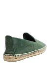 Espadrilles suede green for men Manebi - edging from a wicker platform. leather interior, top height 8 cm. 100% suede. Insole: leather. Country of manufacture: Italy. Care: specialized cleaning - photo 4