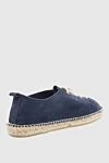 Espadrilles suede blue for men Manebi - edging from a wicker platform. leather interior, top height 8 cm. 100% suede. Insole: leather. Country of manufacture: Italy. Care: specialized cleaning - photo 4