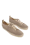 Manebi Brown suede espadrilles for men - edging from a wicker platform. leather interior, top height 8 cm. 100% suede. Insole: leather. Country of manufacture: Italy. Care: specialized cleaning - photo 3