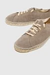 Manebi Brown suede espadrilles for men - edging from a wicker platform. leather interior, top height 8 cm. 100% suede. Insole: leather. Country of manufacture: Italy. Care: specialized cleaning - photo 5