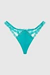 La Perla Women's thong panties with lace inserts green - lace, mesh. silk, polyester, polyamide, elastane. Country of manufacture: Italy. Care: specialized cleaning - photo 1