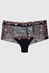 La Perla Women's briefs with lace and flowers black - lace. two buttons. polyamide, polyester, elastane. Country of manufacture: Italy. Care: specialized cleaning - photo 1