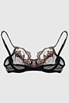 La Perla Women's bra with lace and flowers, black - lace. polyester, polyamide, silk, elastane. Fastener: hooks. Country of manufacture: Italy. Care: specialized cleaning - photo 1