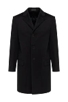 Cesare di Napoli Black wool coat for men - 100% wool. Buttons. Two welt pockets, two inside pockets. Country of manufacture: Italy. Care: specialized cleaning - photo 1