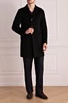 Black wool coat for men Cesare di Napoli - 100% wool. Buttons. Two welt pockets, two inside pockets. Country of manufacture: Italy. Care: specialized cleaning - photo 2