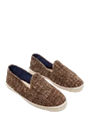 Manebi Espadrilles made of cotton brown men's - edging from a wicker platform. leather interior, top height 8 cm. 100% cotton. Insole: leather. Country of manufacture: Italy. Care: specialized cleaning - photo 3