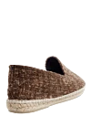 Espadrilles made of cotton brown men's Manebi - edging from a wicker platform. leather interior, top height 8 cm. 100% cotton. Insole: leather. Country of manufacture: Italy. Care: specialized cleaning - photo 4