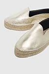 Manebi Women's yellow leather espadrilles with gold plating - straw-covered sole, golden coating. genuine leather. Insole: leather. Country of manufacture: Italy. Care: specialized cleaning - photo 5