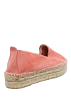 Women's coral suede espadrilles on a platform Manebi - edging made of woven straw. suede. Insole: leather. Country of manufacture: Italy. Care: specialized cleaning - photo 4