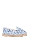 Manebi Women's blue striped print espadrilles - striped print, edging made of woven straw. tweed. Insole: leather. Country of manufacture: Italy. Care: specialized cleaning - photo 1