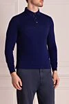 Corneliani Cotton long sleeve polo blue for men - Long sleeve. 100% cotton. Buttons. Country of manufacture: Italy. Care: specialized cleaning - photo 3