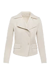 Ermanno Scervino Jacket for women beige - flowers. 54% cotton, 43% lyocell, 3% elastane. Closure: button. two external side pockets. Country of manufacture: Italy. Care: specialized cleaning - photo 1