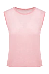 Malo Women's pink top - 57% cashmere, 36% linen, 7% polyamide. Country of manufacture: Italy. Care: specialized cleaning - photo 1