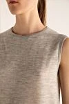 Malo Women's gray top - melange pattern. 57% cashmere, 36% linen, 7% polyamide. Country of manufacture: Italy. Care: specialized cleaning - photo 5