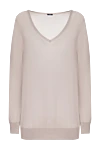 Malo Beige cashmere jumper for women - V-neck. 100% cashmere. Country of manufacture: Italy. Care: specialized cleaning - photo 1