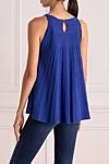 Women's blue cotton top Malo - figured bottom. 100% cotton. Country of manufacture: Italy. Care: specialized cleaning - photo 4