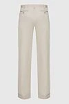 Women's wide loose-fit pants beige Malo - two side pockets. cotton, elastane. hook, zipper. Country of manufacture: Italy. Care: specialized cleaning - photo 6