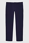 Malo Women's silhouette-fit pants navy blue - two side pockets. cotton, elastane. hook, zipper. Country of manufacture: Italy. Care: specialized cleaning - photo 1