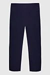 Women's silhouette-fit pants navy blue Malo - two side pockets. cotton, elastane. hook, zipper. Country of manufacture: Italy. Care: specialized cleaning - photo 6