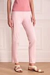 Malo Women's straight-leg pants pink - two side pockets. cotton, elastane. hook, zipper. Country of manufacture: Italy. Care: specialized cleaning - photo 3