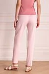 Women's straight-leg pants pink Malo - two side pockets. cotton, elastane. hook, zipper. Country of manufacture: Italy. Care: specialized cleaning - photo 4