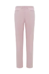 Malo Pink cotton trousers for women - two side pockets. cotton, elastane. hook, zipper. Country of manufacture: Italy. Care: specialized cleaning - photo 5