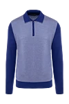 Cesare di Napoli Wool long sleeve polo blue for men - Fantasy Pattern. Long sleeve. 100% wool. Closure: Zipper. Country of manufacture: Italy. Care: specialized cleaning - photo 1