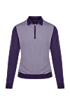 Cesare di Napoli Wool Long Sleeve Polo Violet for men - Fantasy Pattern. Long sleeve. 100% wool. Closure: Zipper. Country of manufacture: Italy. Care: specialized cleaning - photo 1