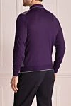 Wool Long Sleeve Polo Violet for men Cesare di Napoli - Fantasy Pattern. Long sleeve. 100% wool. Closure: Zipper. Country of manufacture: Italy. Care: specialized cleaning - photo 4