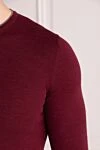 Panicale Wool jumper burgundy for men - 100% wool. Country of manufacture: Italy. Care: specialized cleaning - photo 5