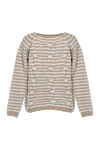 Beige cashmere jumper for women Casheart - textured knitwear, striped pattern. 100% cashmere. Country of manufacture: Italy. Care: specialized cleaning - photo 6