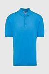 John Smedley Blue cotton polo for men - Composition: 100% cotton. Clasp: Buttons. Country of manufacture: Italy. Care: specialized cleaning - photo 1