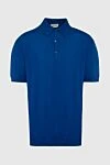 John Smedley Polo from cotton blue for men - 100% cotton. Buttons. Country of manufacture: Italy. Care: specialized cleaning - photo 1