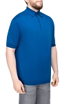 John Smedley Polo from cotton blue for men - 100% cotton. Buttons. Country of manufacture: Italy. Care: specialized cleaning - photo 3