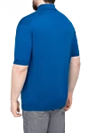Polo from cotton blue for men John Smedley - 100% cotton. Buttons. Country of manufacture: Italy. Care: specialized cleaning - photo 4